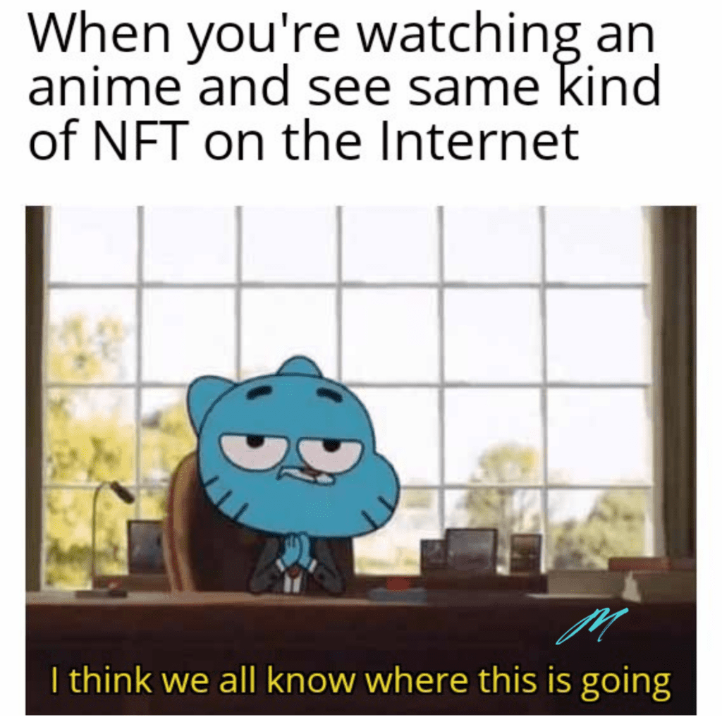 Watching Anime NFT Meme