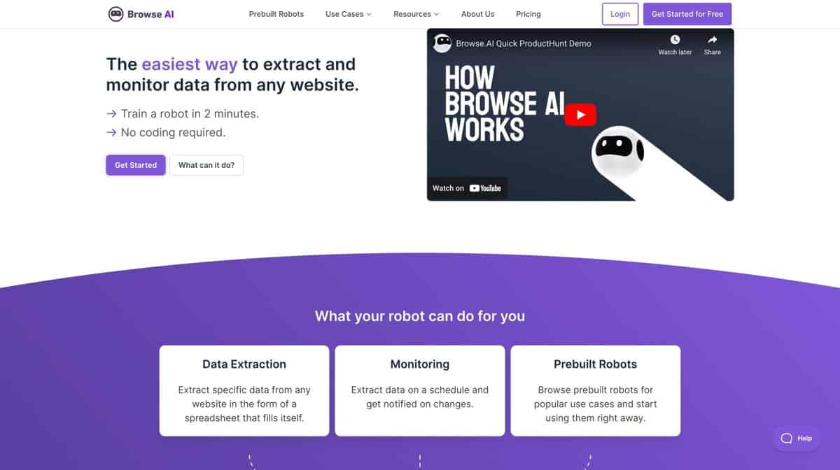 Browse AI Tool for Startups Web Automation for Data Extraction